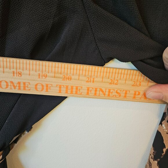 Black Bell-Sleeve Dress With Leopard Print Accents Waist Tie 3XL whimsy whitchy - Picture 2 of 6